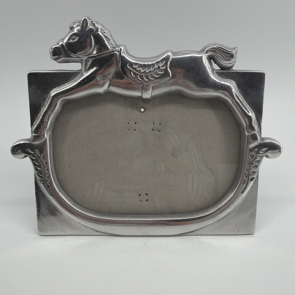 Arthur Court Silver Pewter Rocky Horse Baby Frame 5x7 Photo Size Nursery
